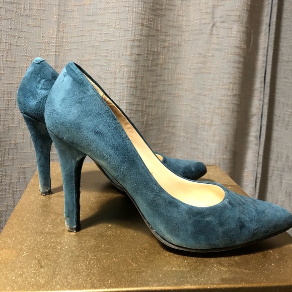Aldo Teal Suede Heels - Picture 2 of 4